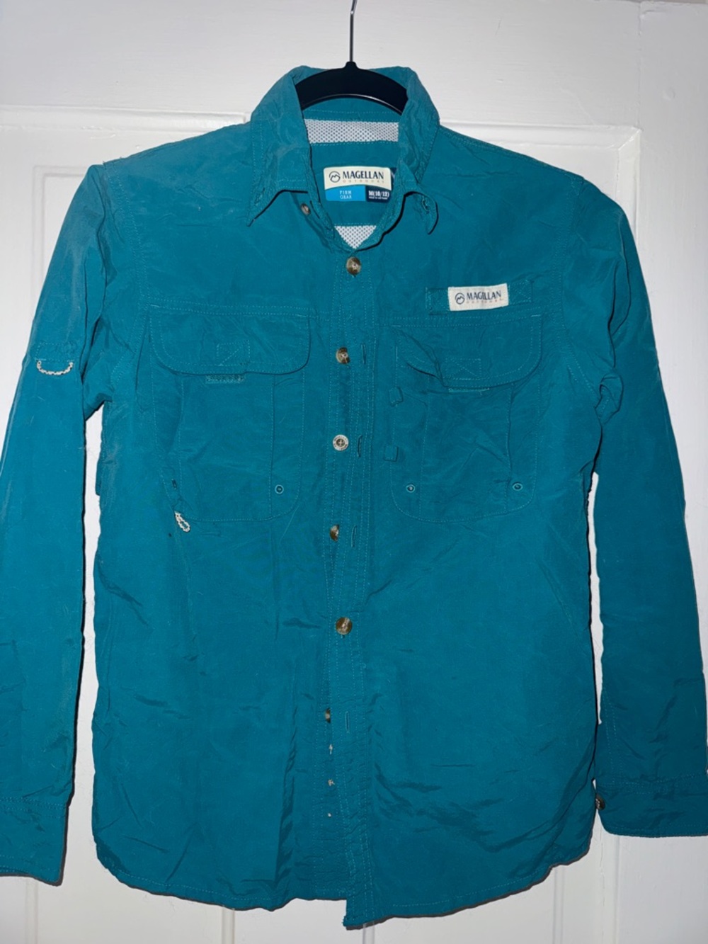 Magellan Outdoors Teal Button-Down Shirt